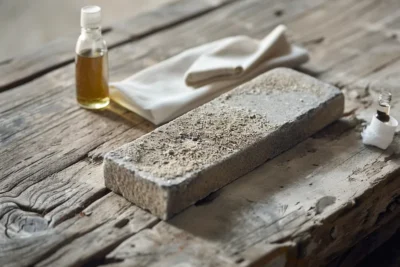 como curar una piedra de afilar